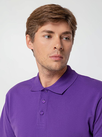 Рубашка поло мужская Summer 170, темно-фиолетовая - рис 8.