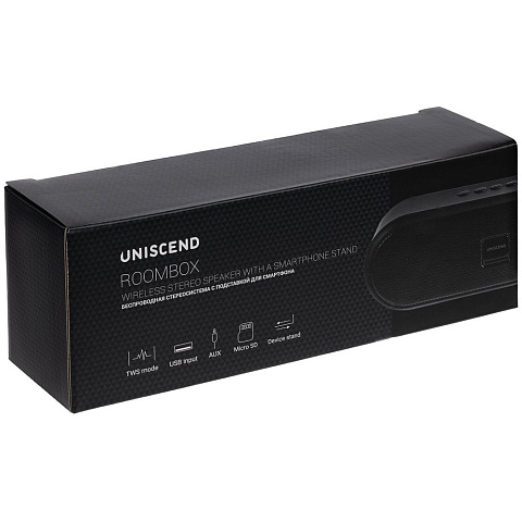 Беспроводная стереоколонка Uniscend Roombox, черная - рис 16.