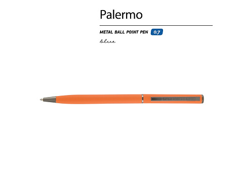 Ручка шариковая автоматическая BrunoVisconti® PALERMO цвет корпуса оранжевый, soft-touch, 0.7 мм - рис 2.