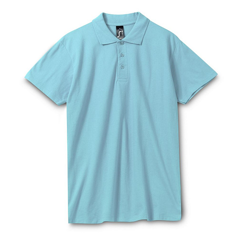 Рубашка поло мужская Spring 210, бирюзовая - рис 2.
