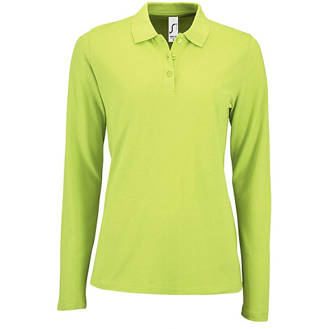 Рубашка поло женская с длинным рукавом Perfect LSL Women, зеленое яблоко - рис 2.