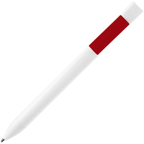 Ручка шариковая Swiper SQ, белая с красным - рис 3.