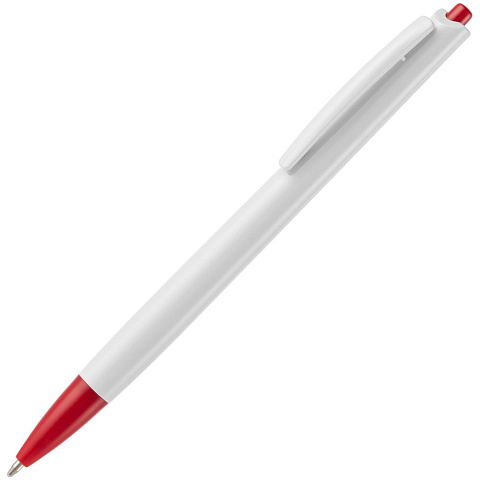 Ручка шариковая Tick, белая с красным - рис 2.