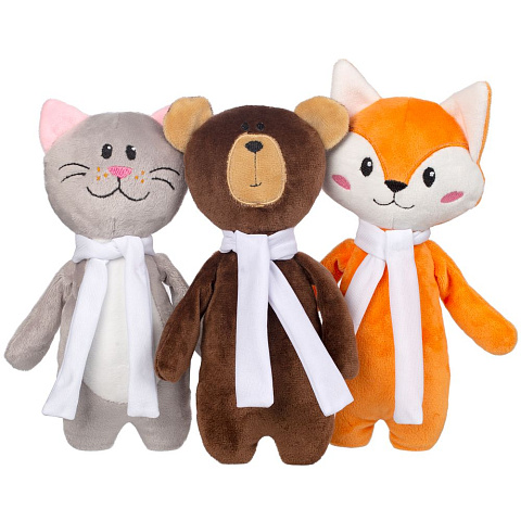 Мягкая игрушка Beastie Toys, котик с белым шарфом - рис 5.