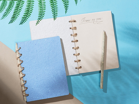 Живой блокнот с семенами цветов, А6, синий - рис 9.