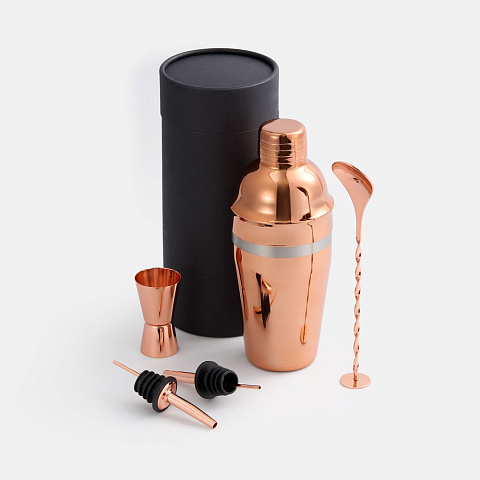 Набор для приготовления коктейлей Pourpour, медный с серебристой линией - рис 5.