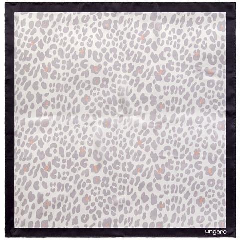 Платок Leopardo Silk, серый - рис 2.