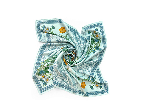 Платок Мелодия хрусталя, голубой - рис 2.