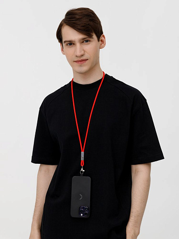 Шнурок для бейджа Tube Metal, красный - рис 7.