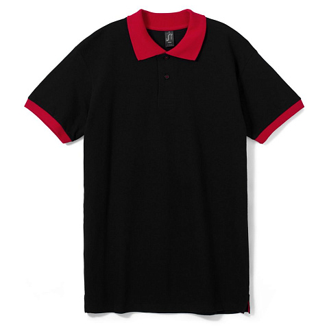 Рубашка поло Prince 190, черная с красным - рис 2.