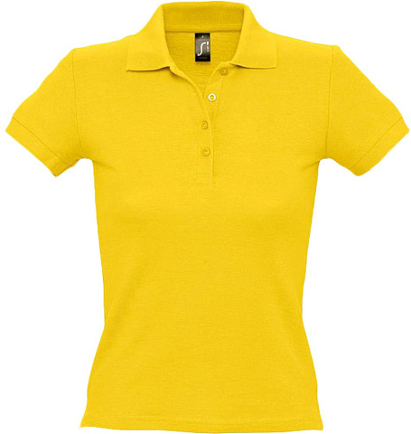 Рубашка поло женская People 210, желтая - рис 2.