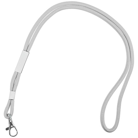 Шнурок для бейджа Tube Metal, серый - рис 2.