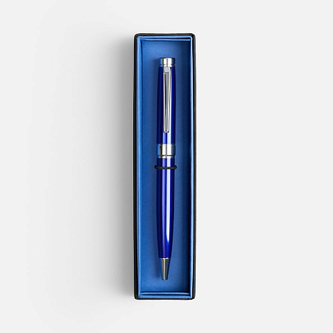 Ручка шариковая Broad Ring в футляре, глянцевая, синяя - рис 3.