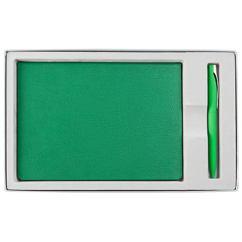 Коробка Horizon с ложементом под ежедневник и ручку, серая - рис 4.