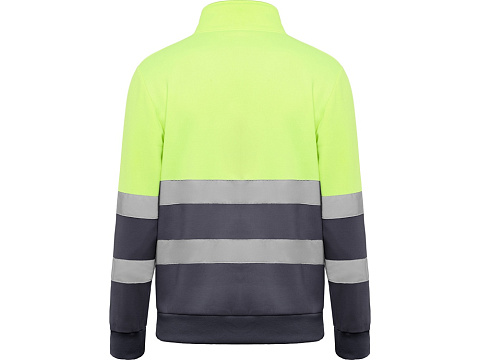Свитшот ворот на молнии Spica, свинцовый/неоновый желтый - рис 2.