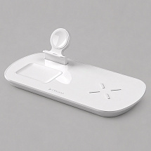 Зарядная станция 3 в 1: iPhone, Apple Watch, Airpods, беспроводная, 17,5 Вт, белая, Deppa