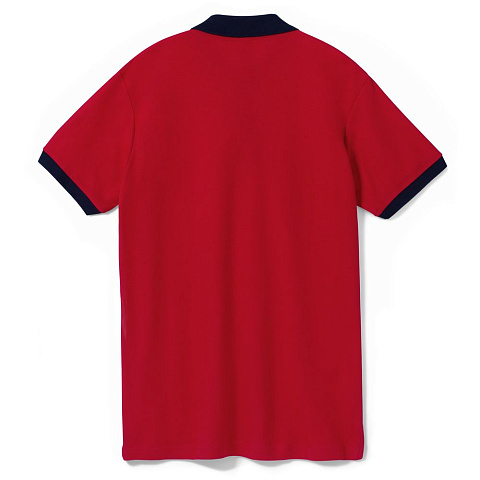 Рубашка поло Prince 190, красная с темно-синим - рис 3.