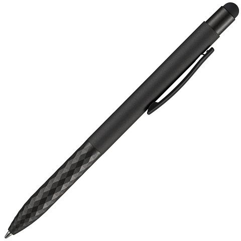 Ручка шариковая со стилусом Digit Soft Touch, черная - рис 4.