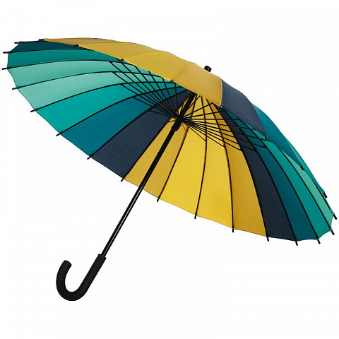 Зонт "Палитра" бирюзовый с желтым - рис 2.