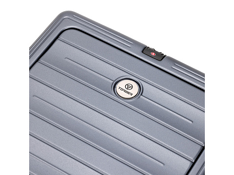 Чемодан TORBER БАЙКАЛ, тёмно-серый металлик, поликарбонат, 37,5 x 20 х 54 см, 37 л - рис 9.
