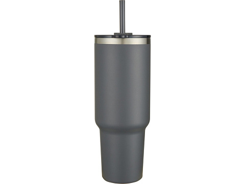 Sydney медная кружка с двойными стенками, сертифицированная согласно RCS, с вакуумной изоляцией и соломинкой, 1200 мл - Серый - рис 2.