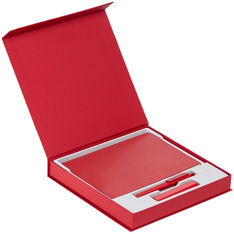 Коробка Memoria под ежедневник, аккумулятор и ручку, красная - рис 3.