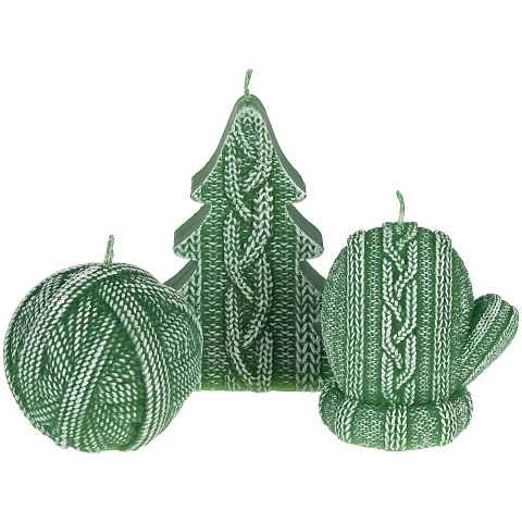 Свеча Kniteam, клубок, зеленый - рис 4.