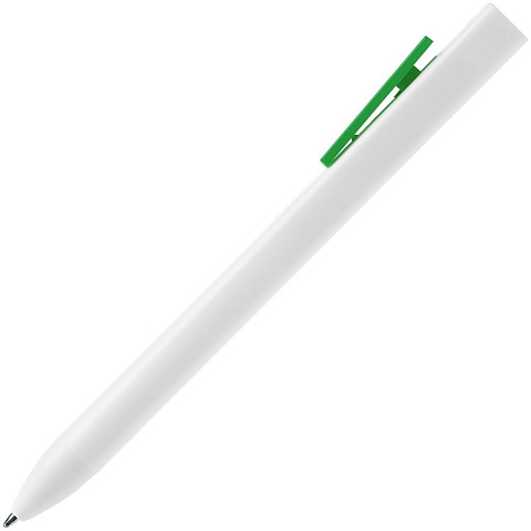 Ручка шариковая Swiper SQ, белая с зеленым - рис 4.