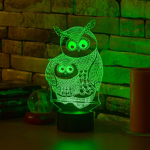 3D светильник Сова с совенком - рис 4.