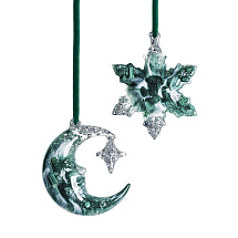 Елочные игрушки (Полумесяц+Снежинка) Авантюрин зеленый