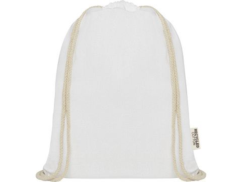 Oregon сумка-кисет из переработанного хлопка, сертифицированного согласно GRS, плотностью 140 г/м² - Белый - рис 2.