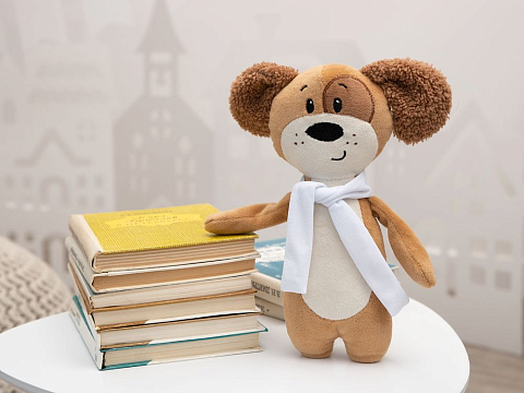 Мягкая игрушка Beastie Toys, собачка с белым шарфом - рис 7.