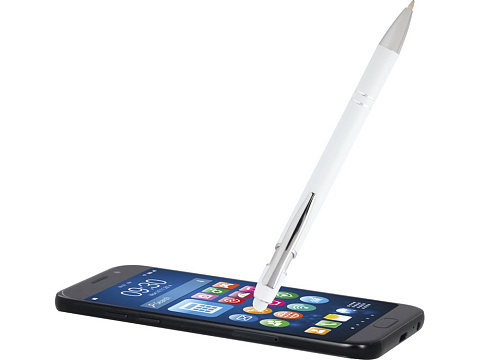 Kish шариковая ручка с серебристой отделкой - Белый (черные чернила) - рис 5.