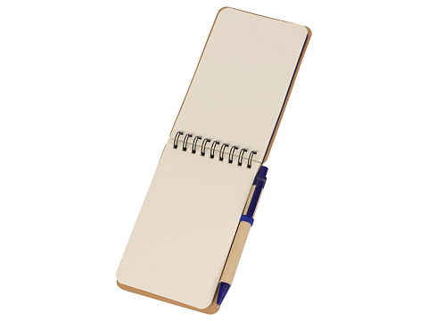 Набор канцелярский с блокнотом и ручкой Masai, 70 л. нелинованных, синий - рис 3.