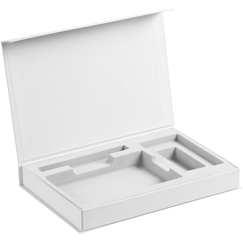 Коробка Silk с ложементом под ежедневник 10x16 см, аккумулятор и ручку, белая - рис 3.