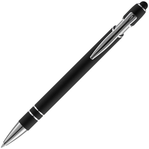 Ручка шариковая Pointer Soft Touch со стилусом, черная - рис 4.