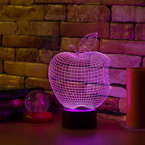 3D лампа Надкусанное яблоко - рис 5.