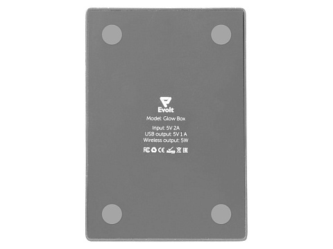 Беспроводная зарядка-подставка с подсветкой Glow box, серый (Р) - рис 9.