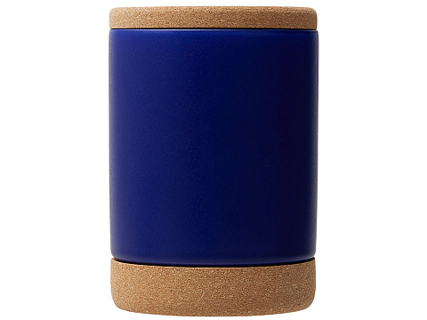 Кружка 450 мл с пробковым дном с крышкой Корк & Бон, глубокий синий - рис 4.