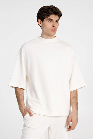 Футболка оверсайз унисекс T9, молочно-белая - рис 3.