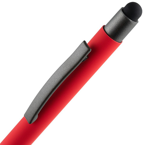 Ручка шариковая Atento Soft Touch со стилусом, красная - рис 5.