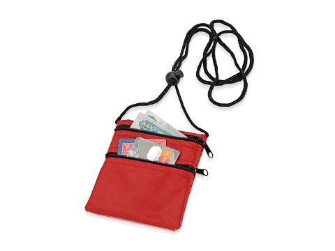 Нагрудный кошелек Путешествие, красный - рис 2.