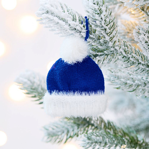 Подвеска на елку «Вьюшка», шапочка, синяя - рис 4.