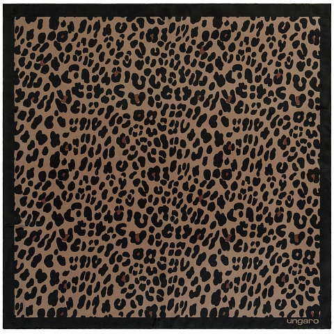 Платок Leopardo Silk, коричневый - рис 2.