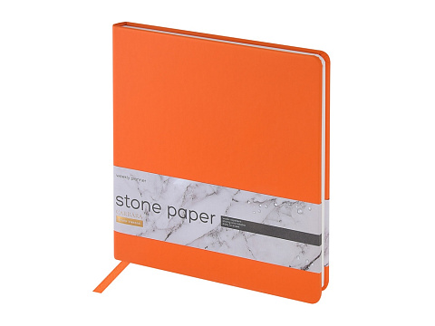 Еженедельник с каменной бумагой А5+ Carrara, оранжевый