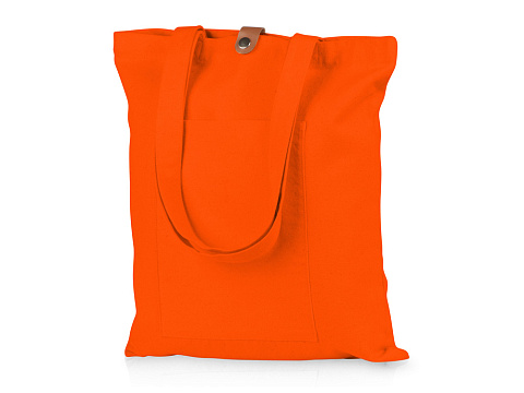 Сумка Clip из хлопка 340 г/м2 с застежкой из экокожи, оранжевый