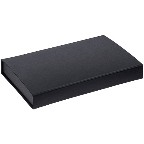 Коробка Silk с ложементом под ежедневник 13x21 см, флешку и ручку, черная - рис 2.