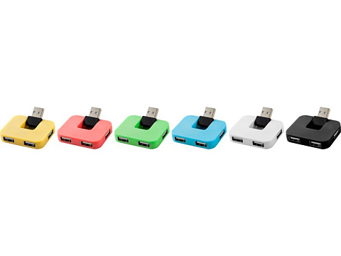 USB Hub Gaia на 4 порта, белый - рис 3.