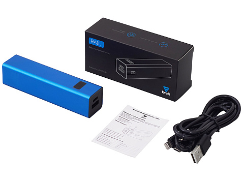 Внешний аккумулятор Rail, 5000 mAh, синий - рис 8.