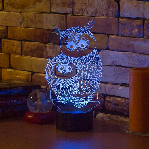 3D светильник Сова с совенком - рис 5.